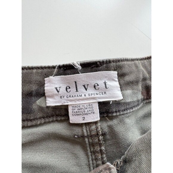 VELVET BY GRAHAM & SPENCER Ottie Camo Cotton Stretch Twill Utility Pants, Size 2 - Picture 14 of 16